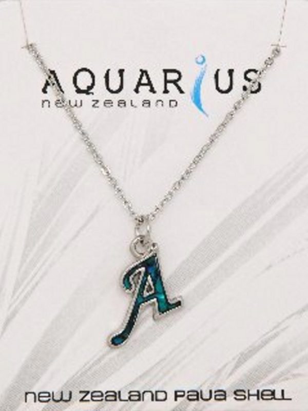 Blue Dyed Paua Letter-of-the-Alphabet - Letter A