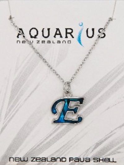 Blue Dyed Paua Letter-of-the-Alphabet - Letter E