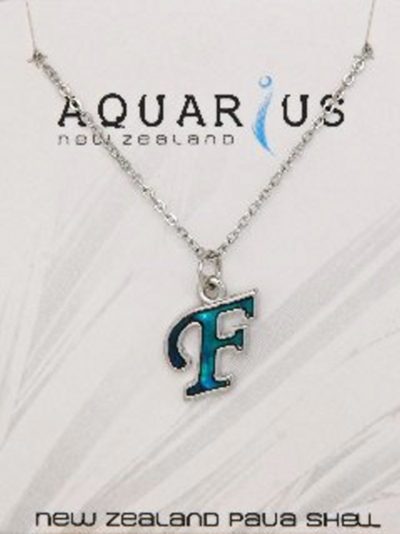 Blue Dyed Paua Letter-of-the-Alphabet - Letter F