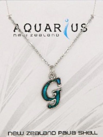 Blue Dyed Paua Letter-of-the-Alphabet - Letter G