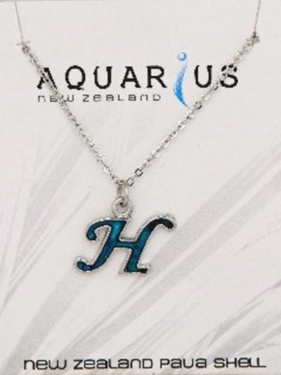 Blue Dyed Paua Letter-of-the-Alphabet - Letter H