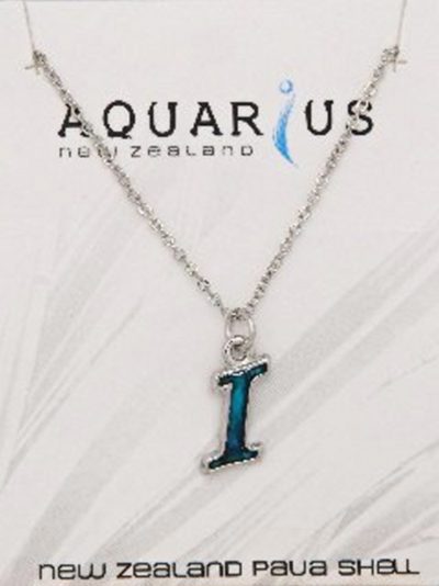 Blue Dyed Paua Letter-of-the-Alphabet - Letter I