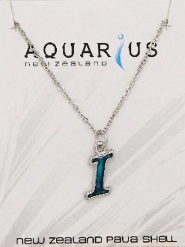 Blue Dyed Paua Letter-of-the-Alphabet - Letter I