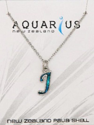 Blue Dyed Paua Letter-of-the-Alphabet - Letter J