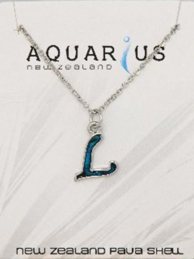 Blue Dyed Paua Letter-of-the-Alphabet - Letter L