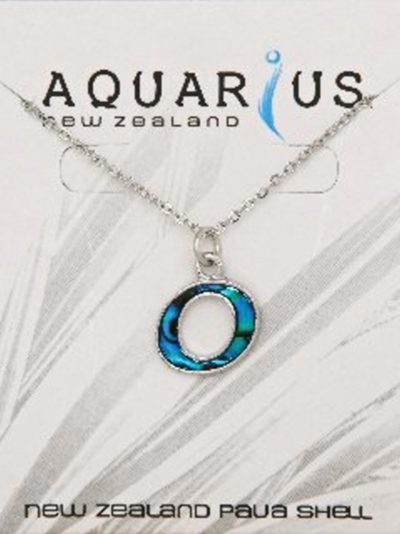 Blue Dyed Paua Letter-of-the-Alphabet - Letter O