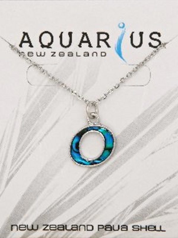 Blue Dyed Paua Letter-of-the-Alphabet - Letter O