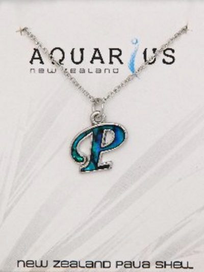 Blue Dyed Paua Letter-of-the-Alphabet - Letter P