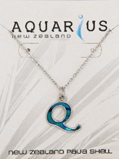 Blue Dyed Paua Letter-of-the-Alphabet - Letter Q
