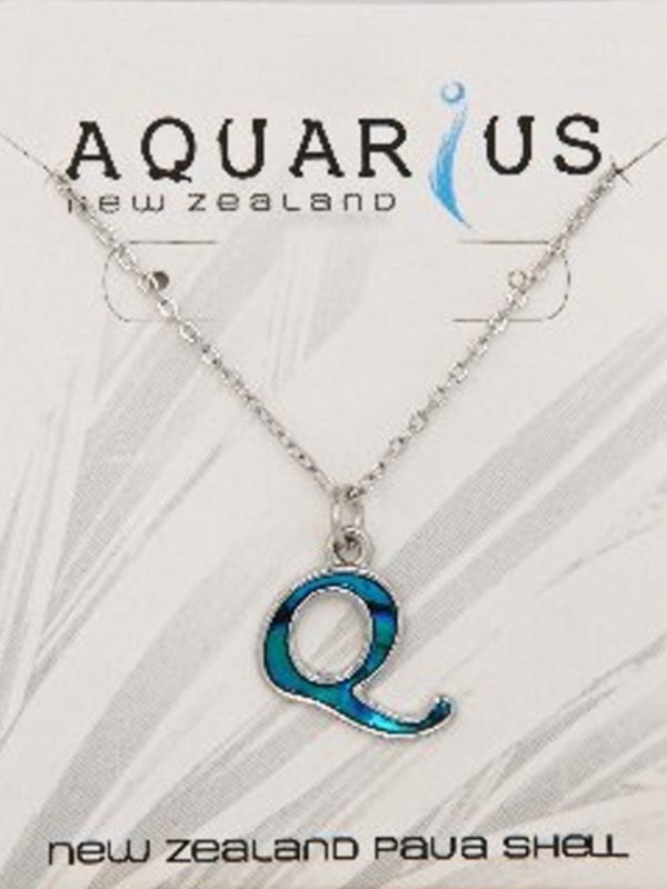 Blue Dyed Paua Letter-of-the-Alphabet - Letter Q