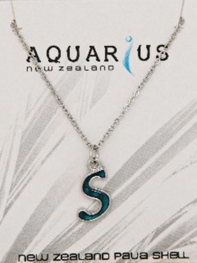 Blue Dyed Paua Letter-of-the-Alphabet - Letter S
