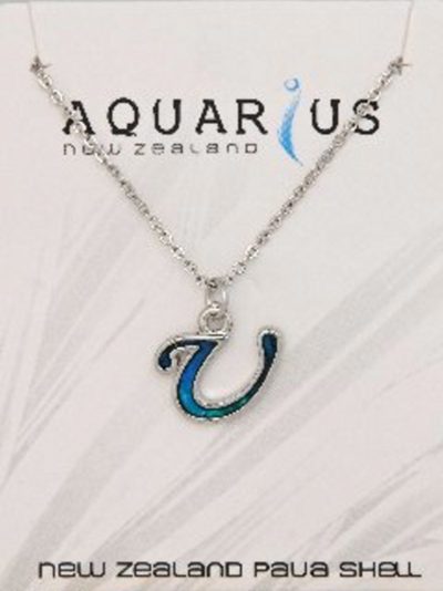 Blue Dyed Paua Letter-of-the-Alphabet - Letter U