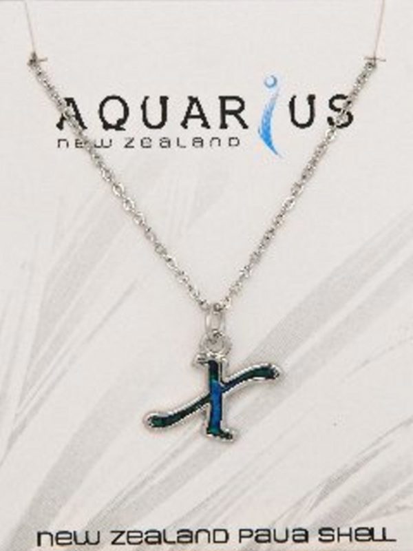 Blue Dyed Paua Letter-of-the-Alphabet - Letter X