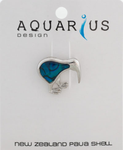 BLUE PAUA SMALL KIWI BROOCH