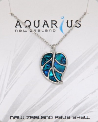 BLUE PAUA LEAF PENDANT