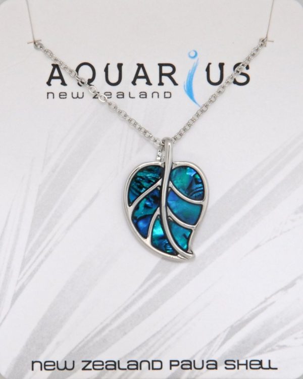 BLUE PAUA LEAF PENDANT