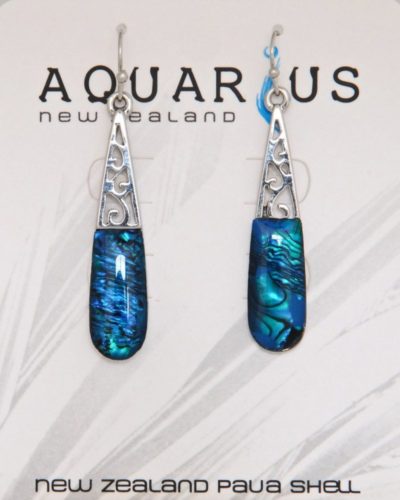 BLUE PAUA TRELLIS OVAL ER