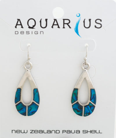 BLUE PAUA SECTIONED OVAL EARRINGS