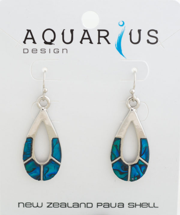 BLUE PAUA SECTIONED OVAL EARRINGS