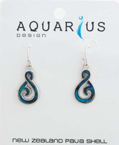 BLUE PAUA FIG 8 EARRING