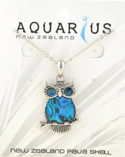 BLUE OWL ON BRANCH PENDANT