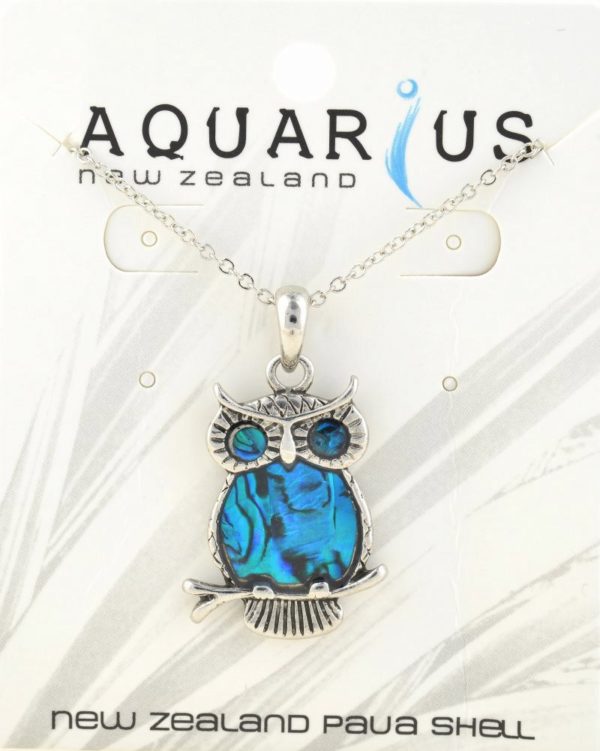 BLUE OWL ON BRANCH PENDANT