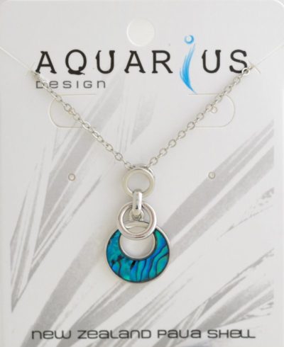 BLUE PAUA CIRCLE DROPS PENDANT