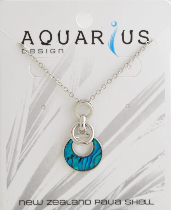 BLUE PAUA CIRCLE DROPS PENDANT