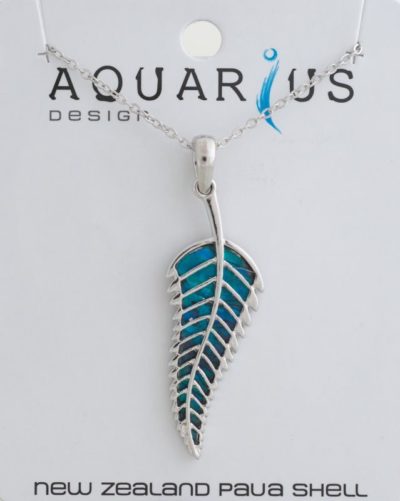 DYED PAUA FERN PENDANT