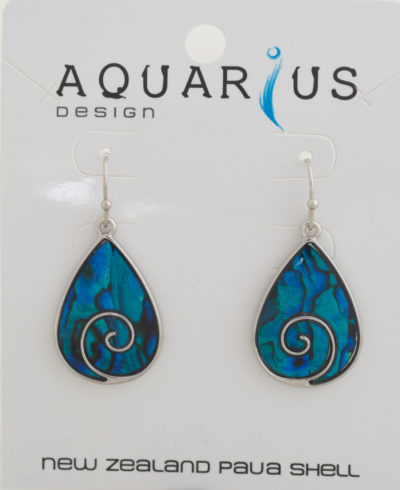 KORU TEAR DROP DYED PAUA EARRING