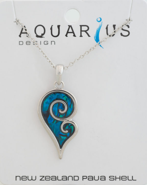 DOUBLE KORU DYED PAUA PENDANT