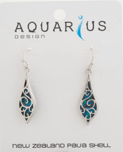 FILIGREE RAIN DROP DYED PAUA EARRING