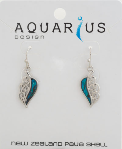 DYED PAUA LEAF EARRING