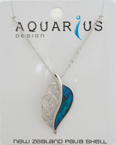 DYED PAUA LEAF PENDANT