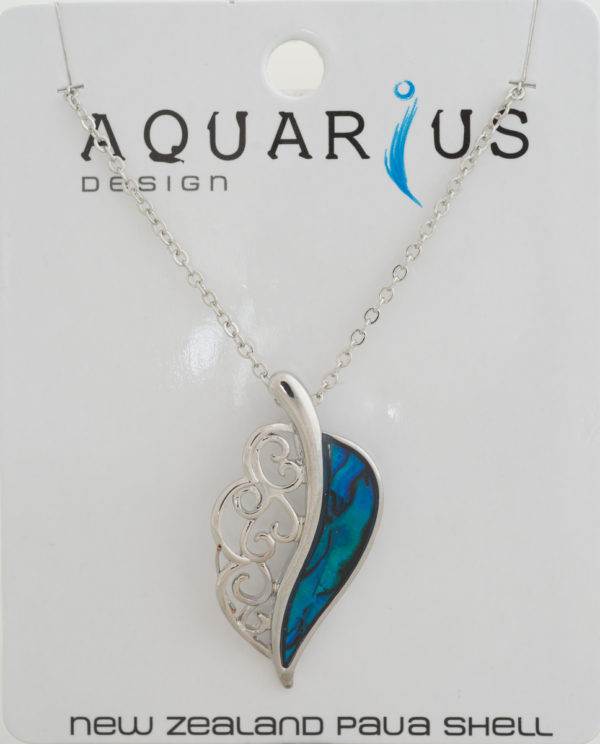 DYED PAUA LEAF PENDANT