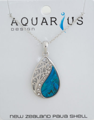MITRE FLOATING DYED PAUA FILIGREE TEARDROP PENDANT