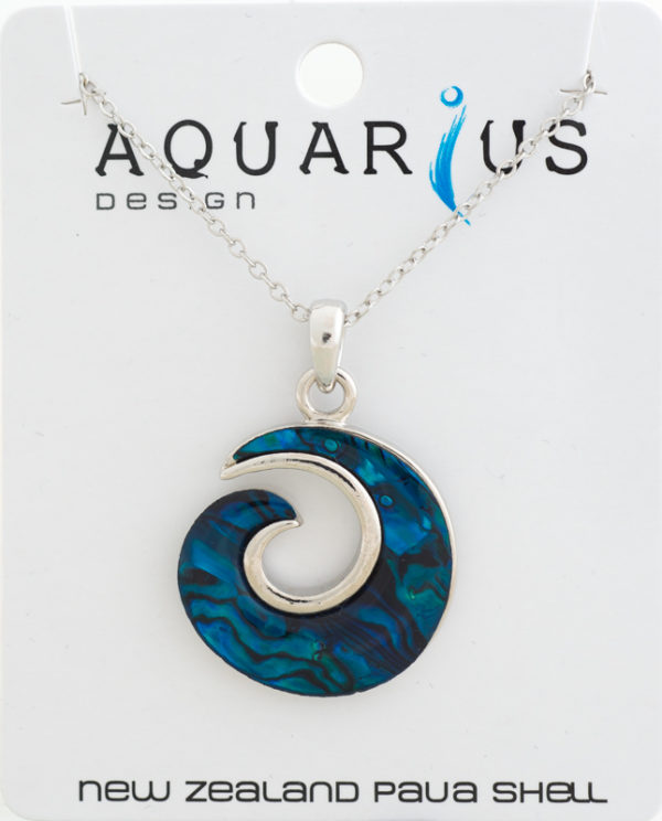BLUE WAVE PAUA KORU PENDANT