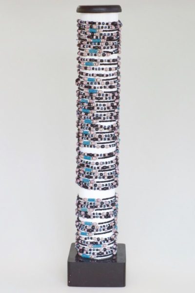 WOODEN BRACELET STAND - BLACK & TEAL (60 TOTAL)