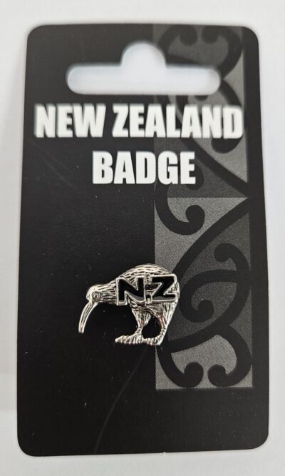 PAUA KIWI SILVER NZ BADGE