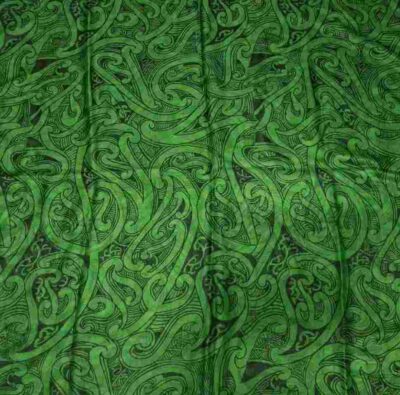 MAORI DESIGN 1 GREEN SCARF